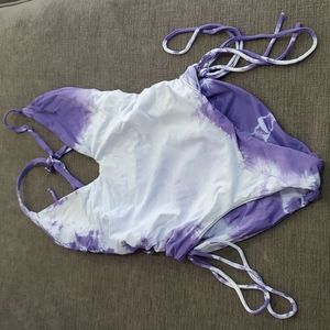 💥50% sale💥 Purple tie dye open side one piece XS/S #b647
